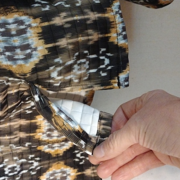 Harvey Bernard Quilted Ikat Blazer Jacket  bohemian Aztec Open Face Sz 10 Boho - Picture 7 of 7